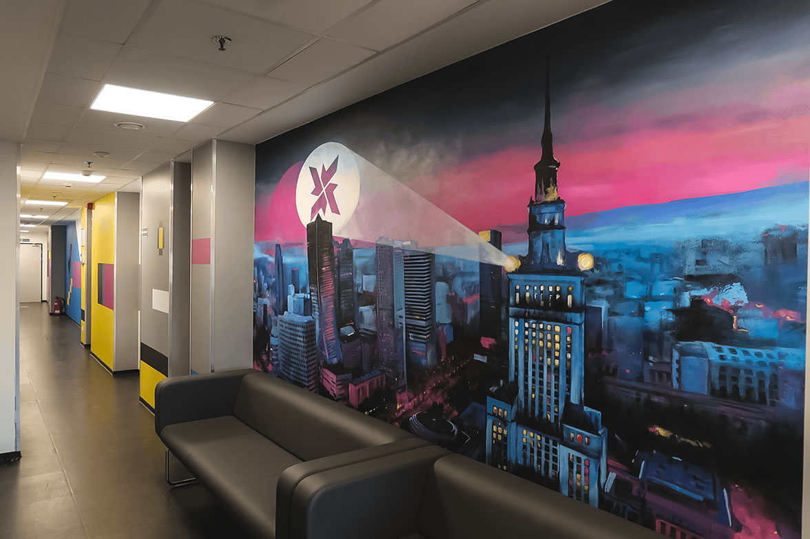 Mural z widokiem na stolicę